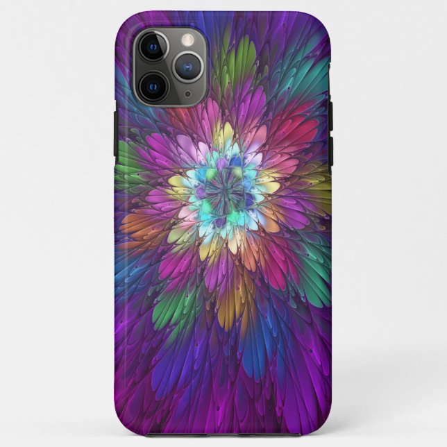 Colourful Psychedelic Flower Abstract Fractal Art Case-Mate iPhone Case (Back)