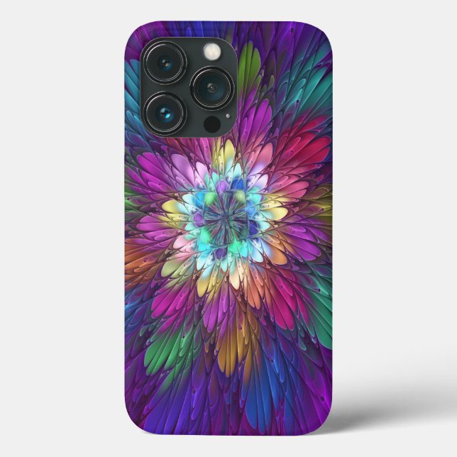 Colourful Psychedelic Flower Abstract Fractal Art Case-Mate iPhone Case (Back)