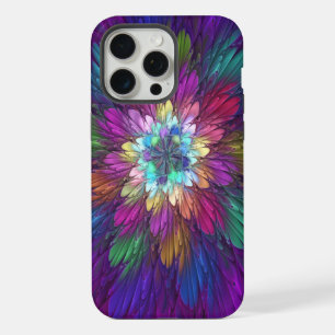 Colourful Psychedelic Flower Abstract Fractal Art iPhone 15 Pro Max Case