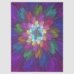 Colourful Psychedelic Flower Abstract Fractal Art Tissue Paper