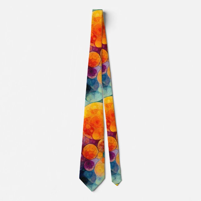 Colourful Psychedelic Fractal Abstract Art  Tie (Front)