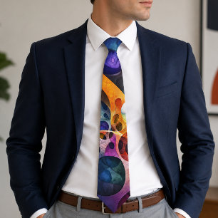 Colourful Psychedelic Fractal Abstract Art  Tie
