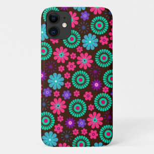 Colourful Psychedelic Funky Flower Pattern Case-Mate iPhone Case