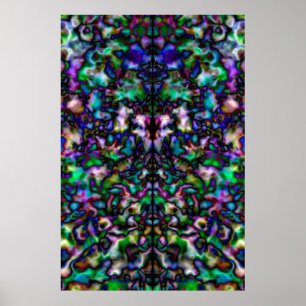Colourful psychedelic kaleidoscope poster