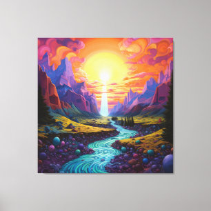 Colourful Psychedelic landscapes Canvas Print