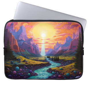 Colourful Psychedelic landscapes Laptop Sleeve