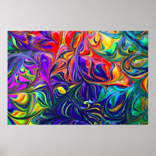 Colourful Psychedelic Modern Art Poster