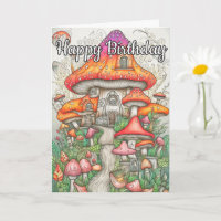 Colourful Psychedelic Mushroom Forest Art