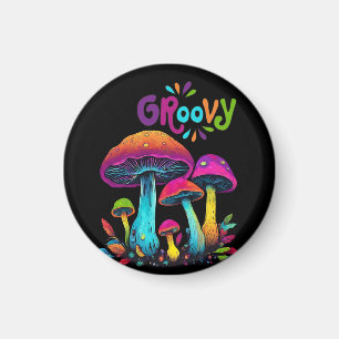 Colourful Psychedelic Mushrooms- Magnet