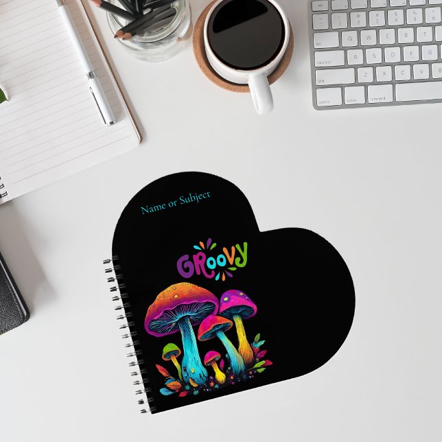 Colourful Psychedelic Mushrooms- Notebook (Colorful Psychedelic Mushrooms- heart Notebook )