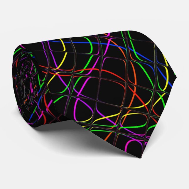 Colourful psychedelic Neck Tie (Rolled)