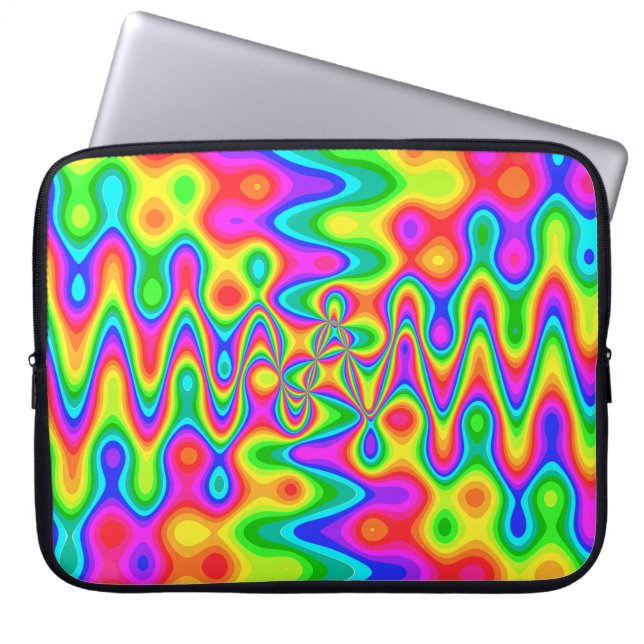 Colourful Psychedelic Neoprene Laptop Sleeve (Front)