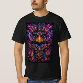 Colourful Psychedelic Owl Totem Art Men's T-Shirt