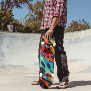 Colourful Psychedelic Pattern Skateboard