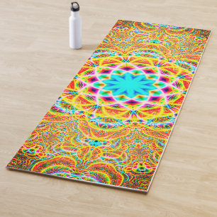Colourful Psychedelic Patterns Yoga Mat