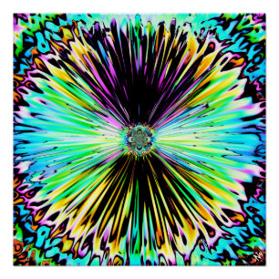 Colourful psychedelic sketch of a flower 3 poster