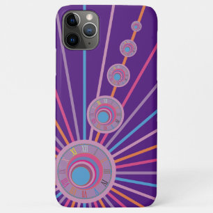 Colourful Psychedelic Surreal Clock Lines Circles Case-Mate iPhone Case