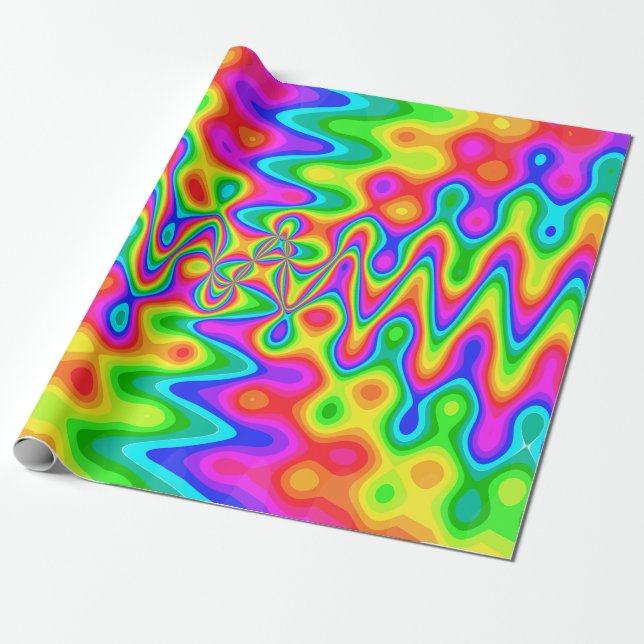 Colourful Psychedelic Wrapping Paper (Unrolled)