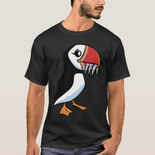 Colourful Puffins Bird Realistic Puffins Penguin F T-Shirt