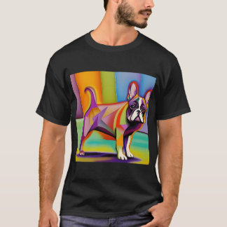 Colourful Pug Art Abstract Pug Art Rainbow Pug Art T-Shirt