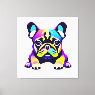 Colourful Pug Dog Puppy Canvas Print