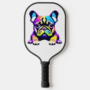 Colourful Pug Dog Puppy Pickleball Paddle