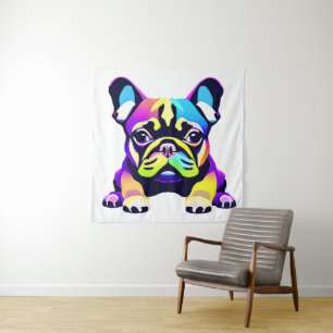 Colourful Pug Dog Puppy Tapestry