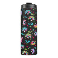 Colourful Pug Sugar Skulls Pattern Drink