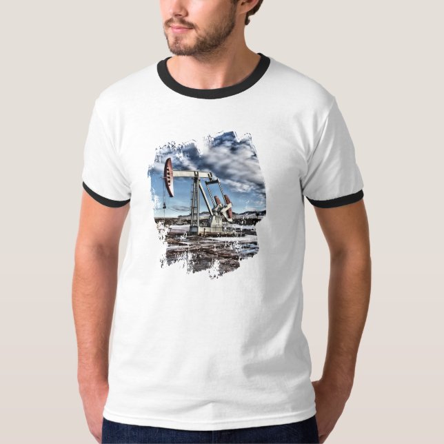 Colourful Pumpjack Image T-Shirt (Front)