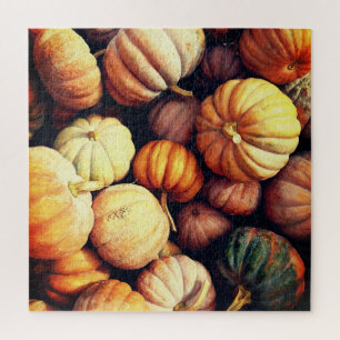 Colourful Pumpkin Decorative Display Thanksgiving Jigsaw Puzzle