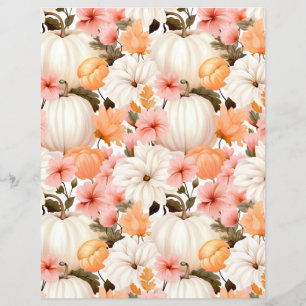 colourful pumpkin fall pattern scrapbook paper