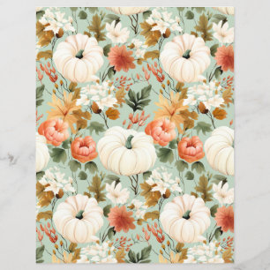 colourful pumpkin fall pattern scrapbook paper