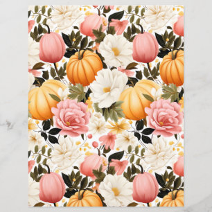 colourful pumpkin fall pattern scrapbook paper