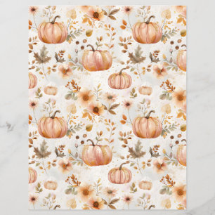colourful pumpkin fall pattern scrapbook paper