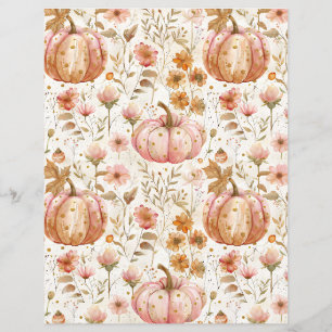 colourful pumpkin fall pattern scrapbook paper