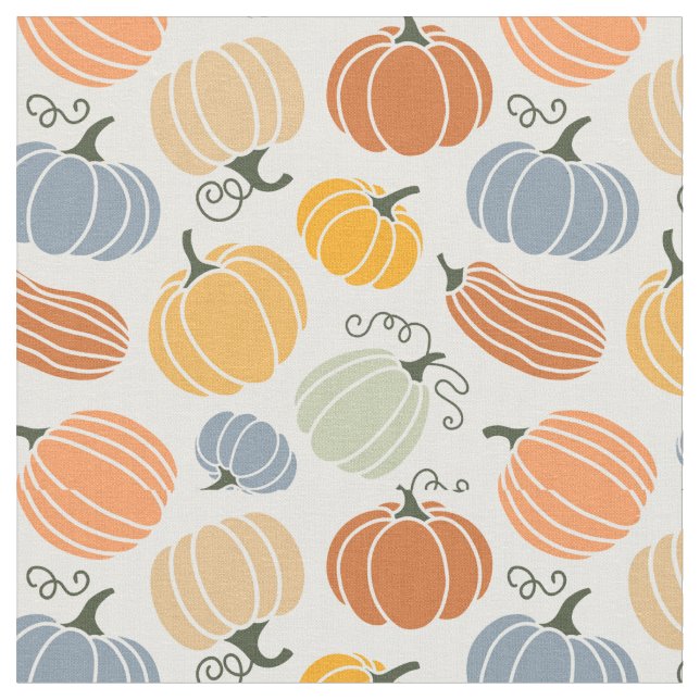 Colourful Pumpkin Gourd Pattern Fabric (Close Up)