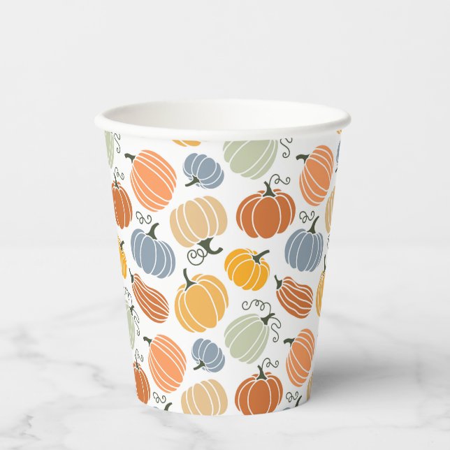 Colourful Pumpkin Gourd Pattern Paper Cups (Front)