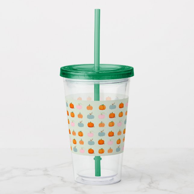 Colourful Pumpkins Acrylic Tumbler (Front)