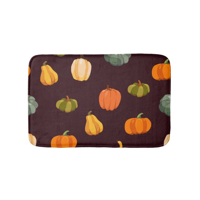 Colourful Pumpkins: Dark Autumn Elegance. Bath Mat (Front)