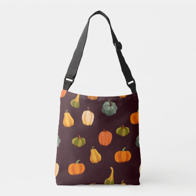 Colourful Pumpkins: Dark Autumn Elegance. Crossbody Bag (Front)