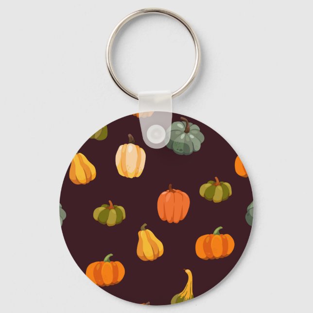 Colourful Pumpkins: Dark Autumn Elegance. Key Ring (Front)