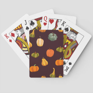 Colourful Pumpkins: Dark Autumn Elegance. Playing Cards