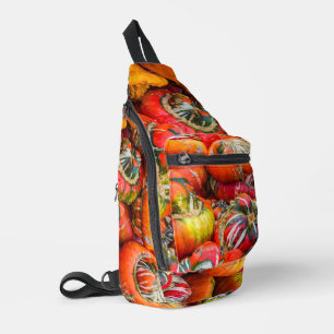 Colourful pumpkins sling bag