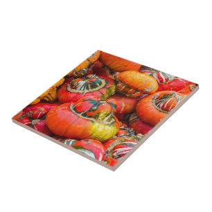 Colourful pumpkins tile