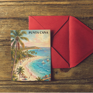 Colourful Punta Cana Dominican Republic Vintage  Postcard