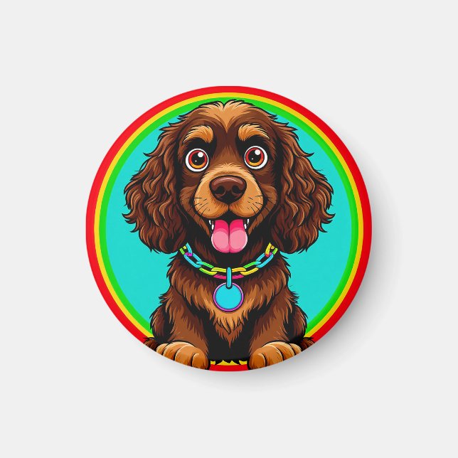 Colourful Puppy Decorative Gift Magnet (Front)