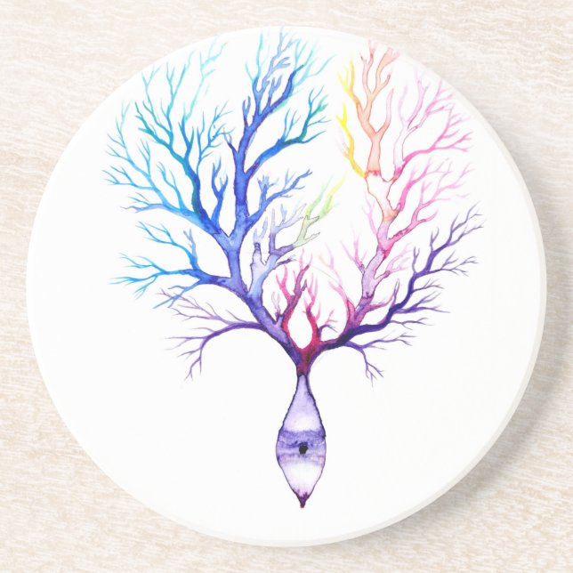 Colourful Purkinje neuron Coaster (Front)