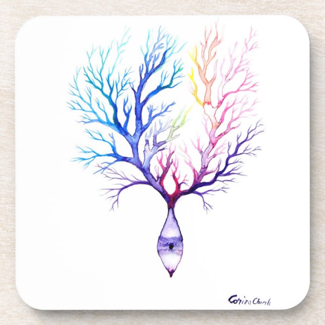 Colourful Purkinje neuron Coaster (Front)