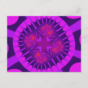Colourful Purple and Pink Fractal Postcard