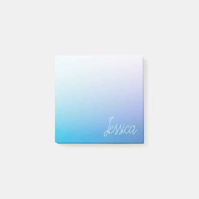 Colourful Purple Blue Ombre Gradients & Your Scrip Post-it Notes (Front)